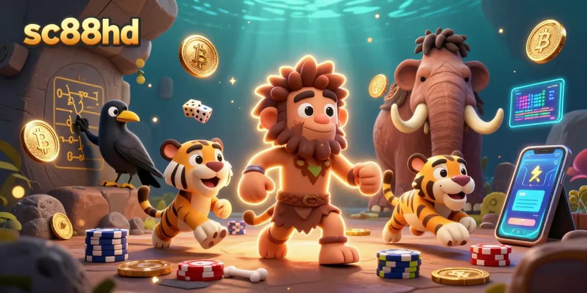 Experience thrilling wins at sc88hd's prehistoric casino with vibrant 3D characters and dynamic gaming elements.