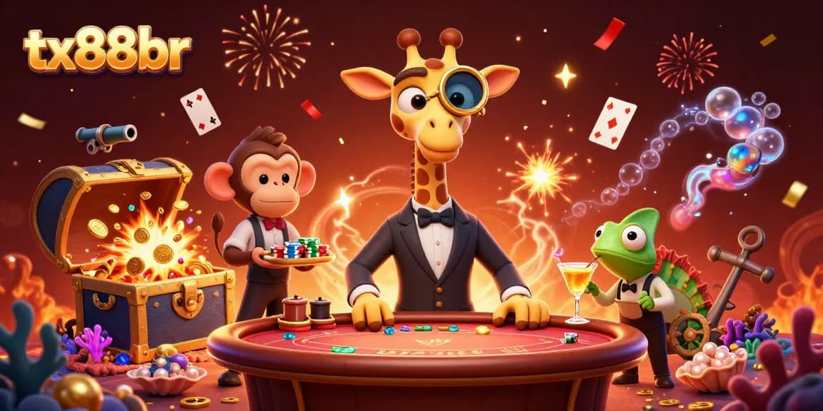 Experience gaming joy at tx88br with a cheerful giraffe at a VIP poker table.