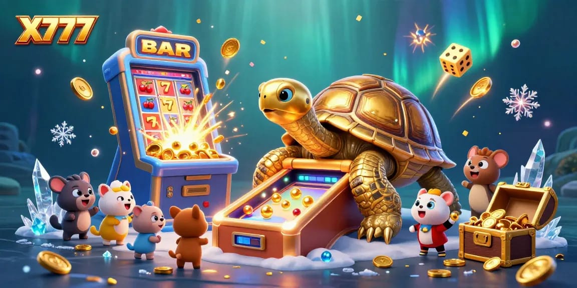 X777 players enjoying a jackpot moment at a casino with vibrant colors and dynamic elements