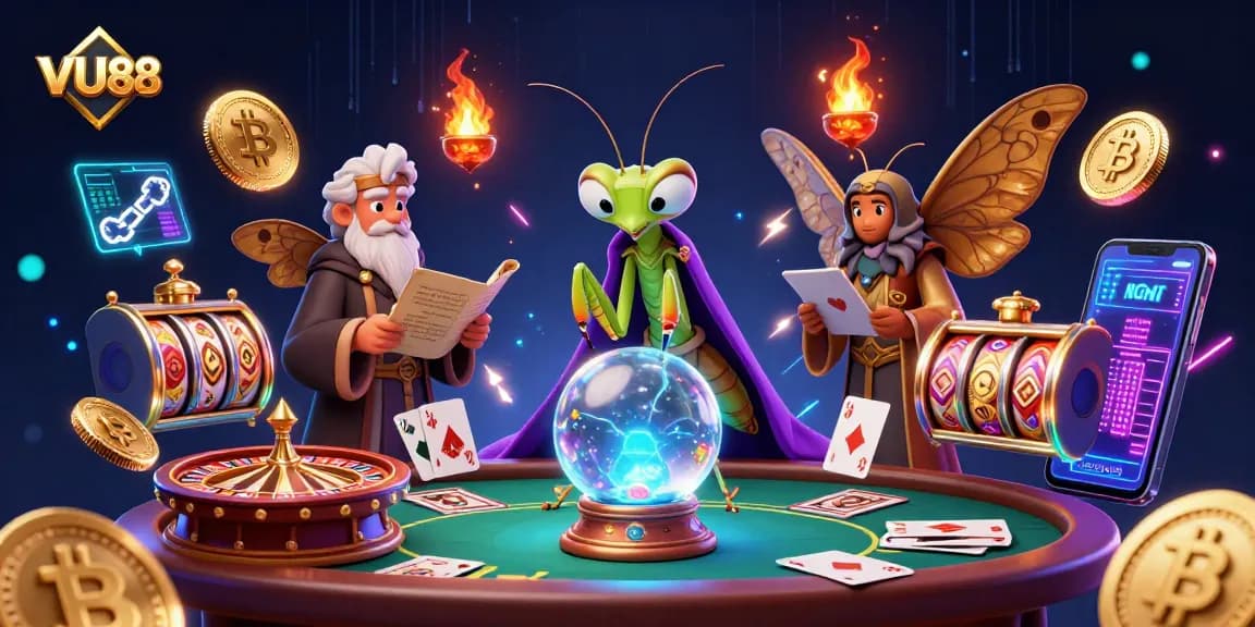 Experience thrilling gameplay at VU88 with dynamic casino elements and vibrant characters.
