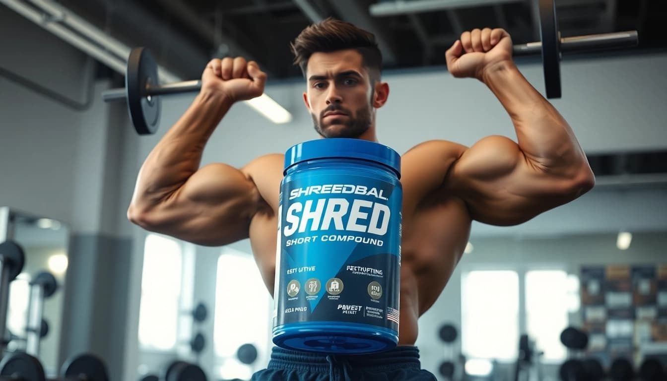 Shredbal Shred Short Compound wordt gebruikt door een sterke sporter in de sportschool.