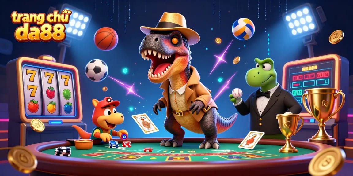 Win big with trang chủ da88 at a vibrant blackjack scene featuring a clever velociraptor and dynamic gameplay elements.