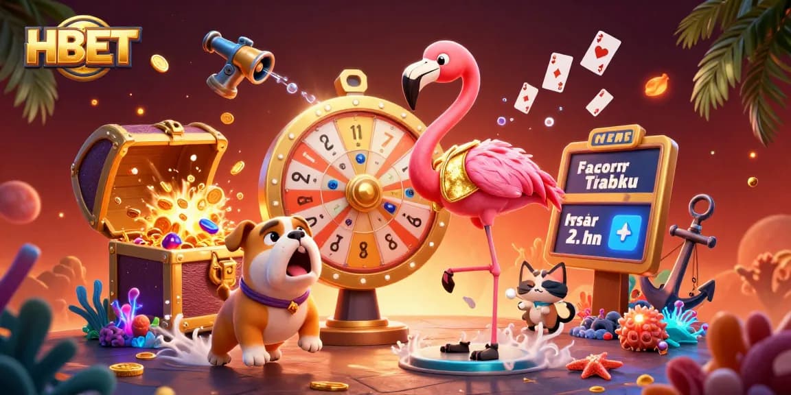 Experience the excitement of HBET with vibrant characters and dazzling casino elements in a dynamic 3D scene