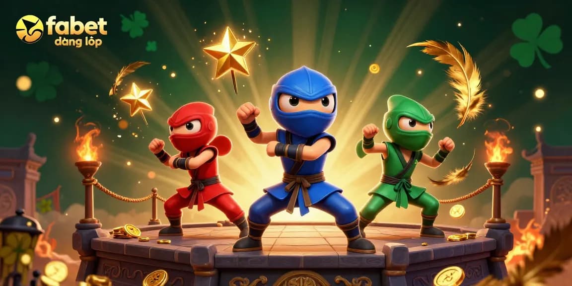 Engage in thrilling gameplay with fabet đăng nhập, featuring dynamic ninja chameleons and golden tokens.