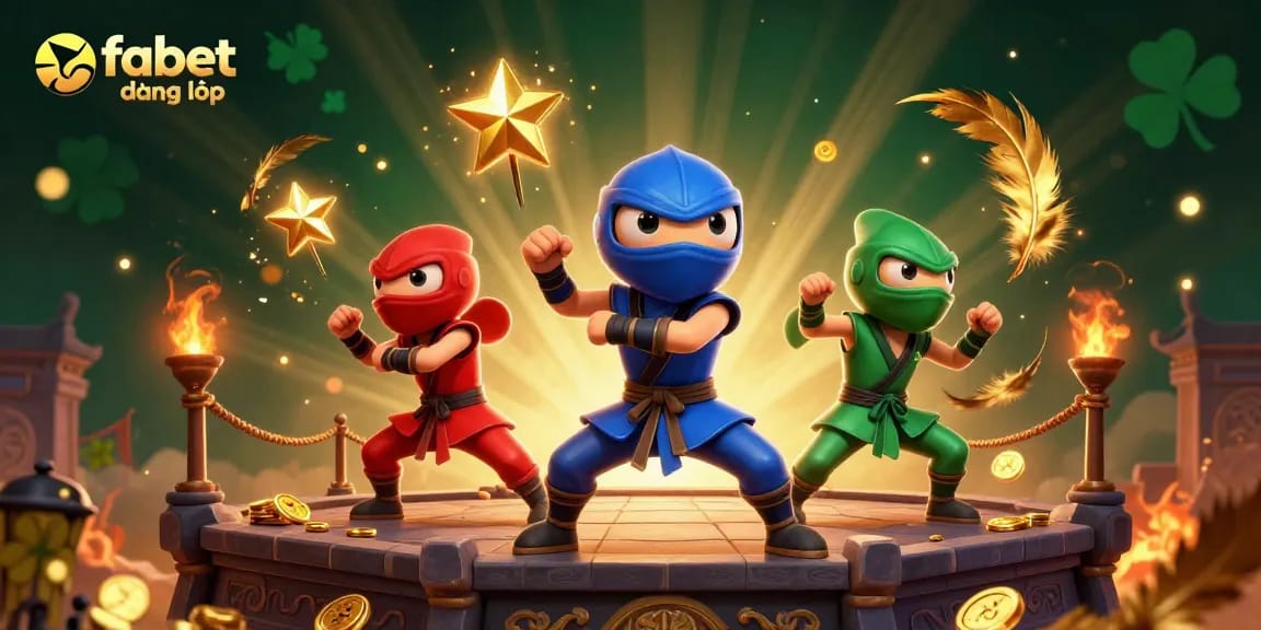Engage in thrilling gameplay with fabet đăng nhập, featuring dynamic ninja chameleons and golden tokens.