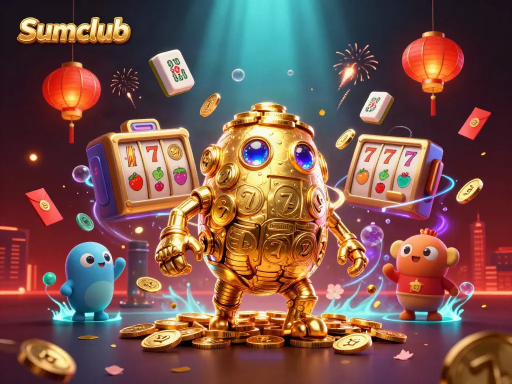 Experience the excitement of Sumclub with a dazzling golem and dynamic casino elements.