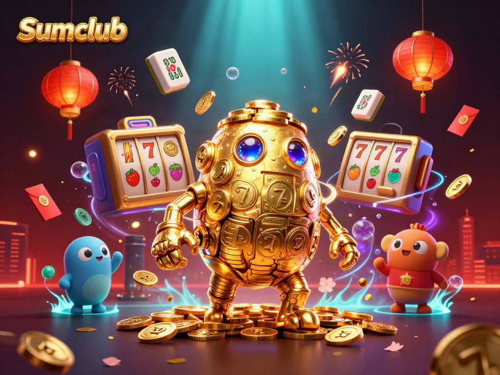Experience the excitement of Sumclub with a dazzling golem and dynamic casino elements.
