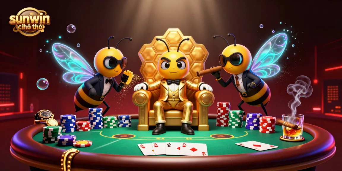 Engage in thrilling games at sunwin chính thức, showcasing a bumblebee mob boss in a vibrant casino scene.