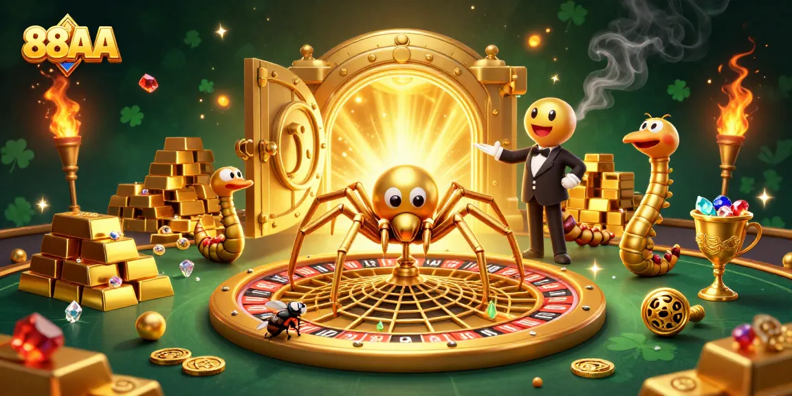 Experience the excitement of betting at 88AA with vibrant casino elements in a dynamic 3D scene.