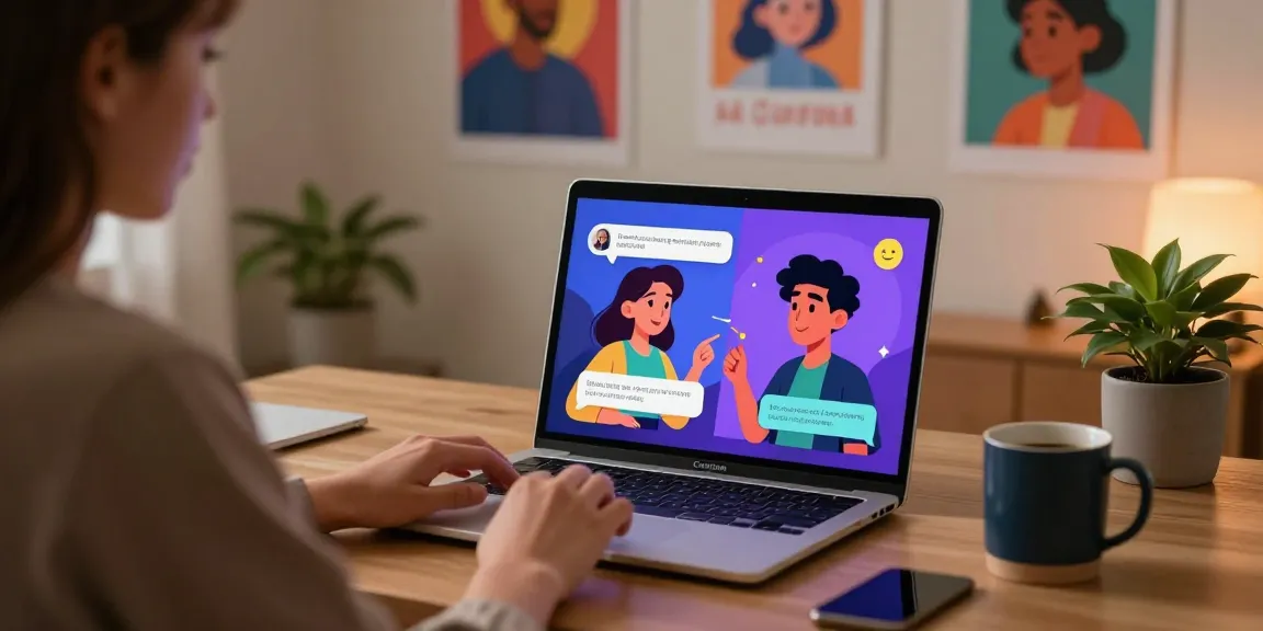 Interactive user experience with AI NSFW chat, showcasing vivid character visuals and intimate dialogue.