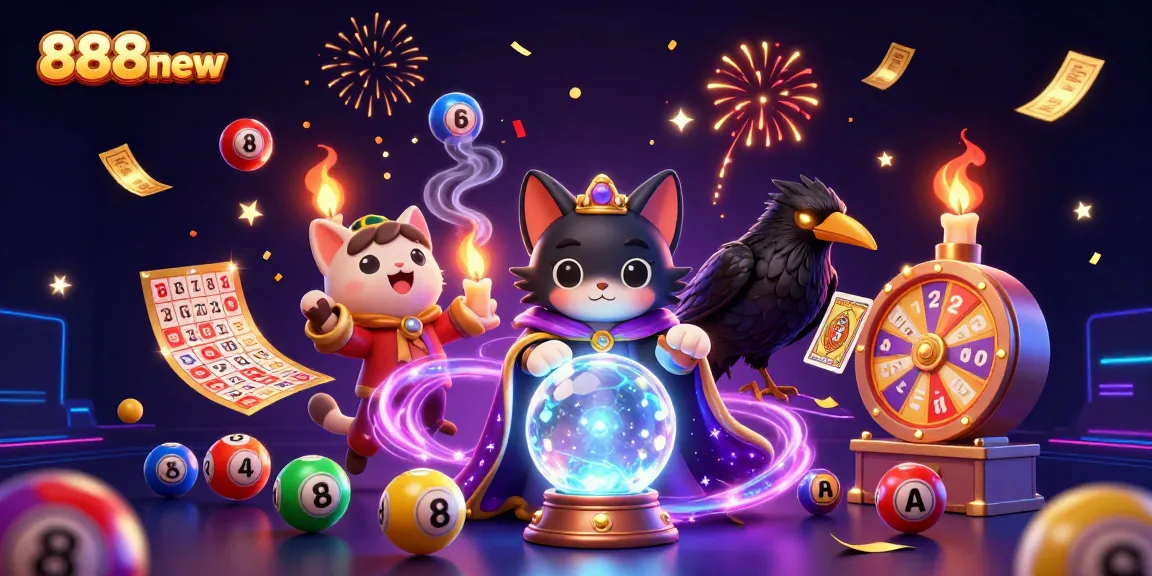 Experience the excitement of 888new with colorful lottery balls, thrilling characters, and magical visuals.