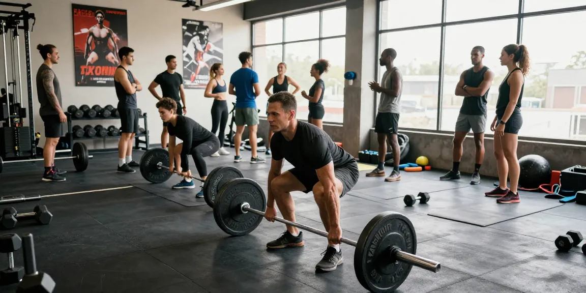 Yoga en fitnessactiviteiten in Unique Pharma Shop met diverse sporters in energieke omgeving.