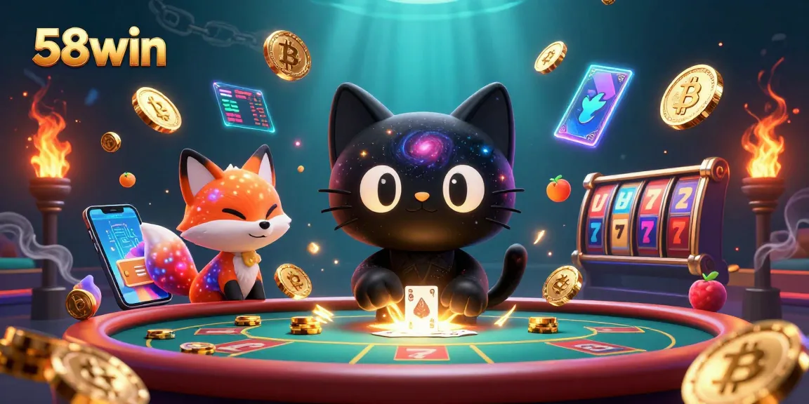 Engage in thrilling games at 58win's cosmic casino featuring vibrant characters and dynamic elements.