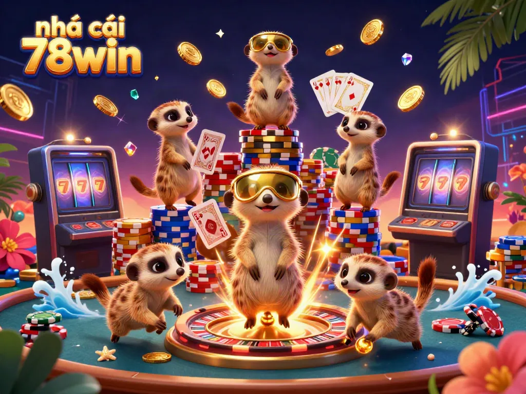 Experience the excitement at nhà cái 78win as meerkats run a bustling casino operation.