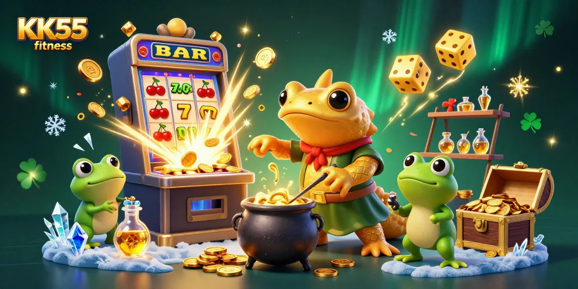 Engage with KK55 fitness through dynamic casino gameplay featuring gold coins and jackpots.