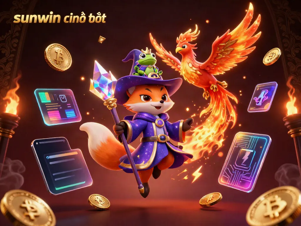 Engage with sunwin chính thức for thrilling gaming adventures in a vibrant 3D illustration.