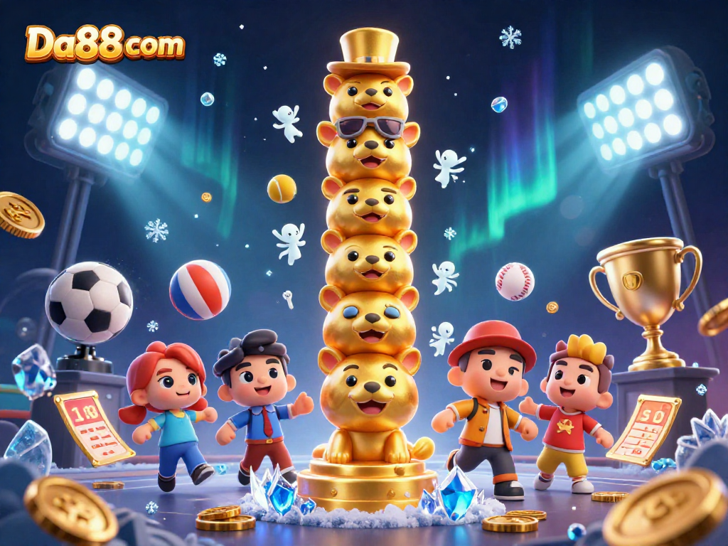 Experience thrilling gameplay at Da88 com with vibrant animated characters in a dynamic casino setting.