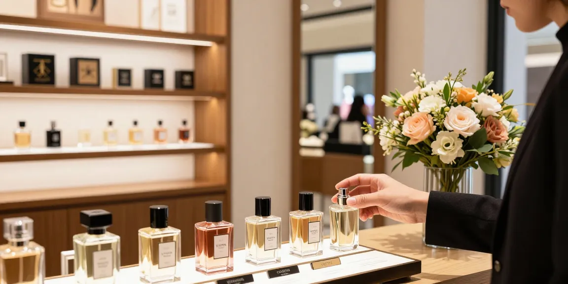 Vulcan feu parfum selectie in elegante parfumwinkel met luxe uitstraling.