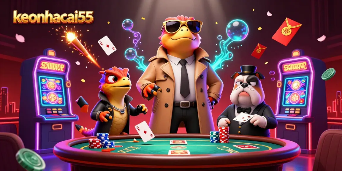 Engage with keonhacai55 as three raptors cleverly disguise themselves to enter a vibrant VIP casino.