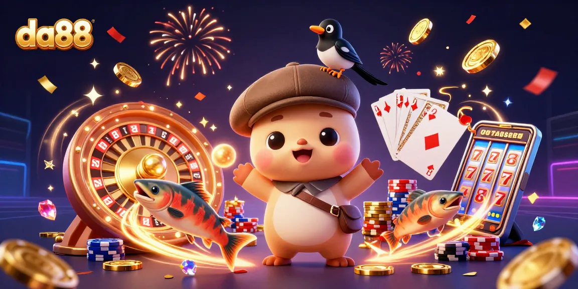 Engage with thrilling da88 casino games amid playful characters and vibrant action.