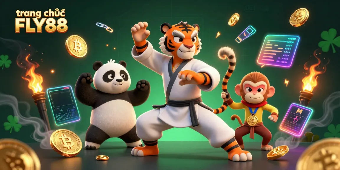 Engage with exciting gaming at trang chủ FLY88 featuring animated characters and vibrant casino elements.