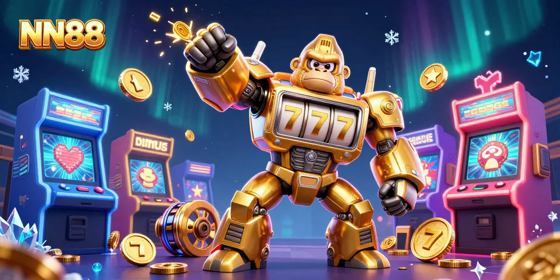 Win big with NN88 in this vibrant 3D casino illustration showcasing thrilling gaming elements.