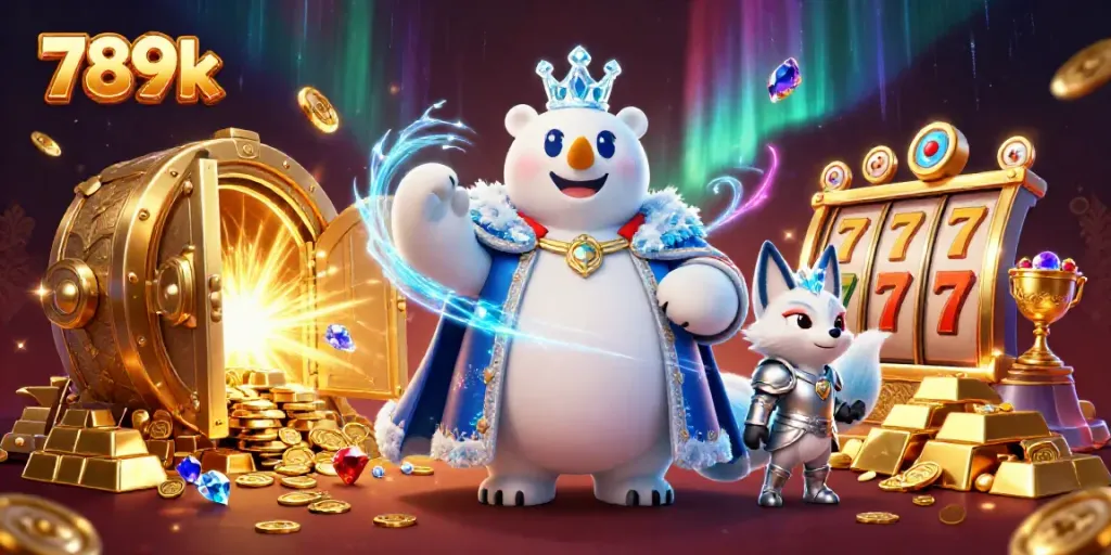 Experience thrilling jackpots with 789k featuring a vivid 3D scene of riches and excitement.