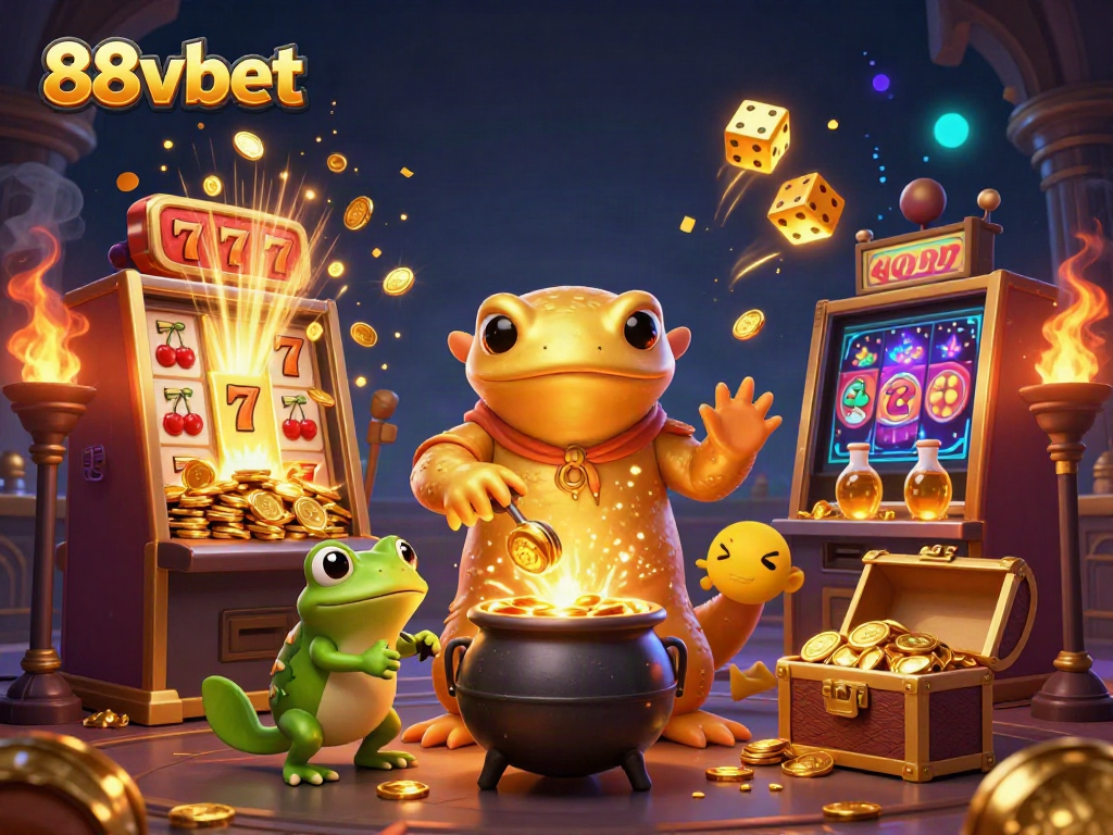 Engage with thrilling 88vbet action in a vibrant 3D casino scene full of excitement.