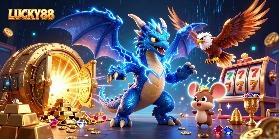 Experience LUCKY88's electric casino action with magical creatures and vivid treasures!