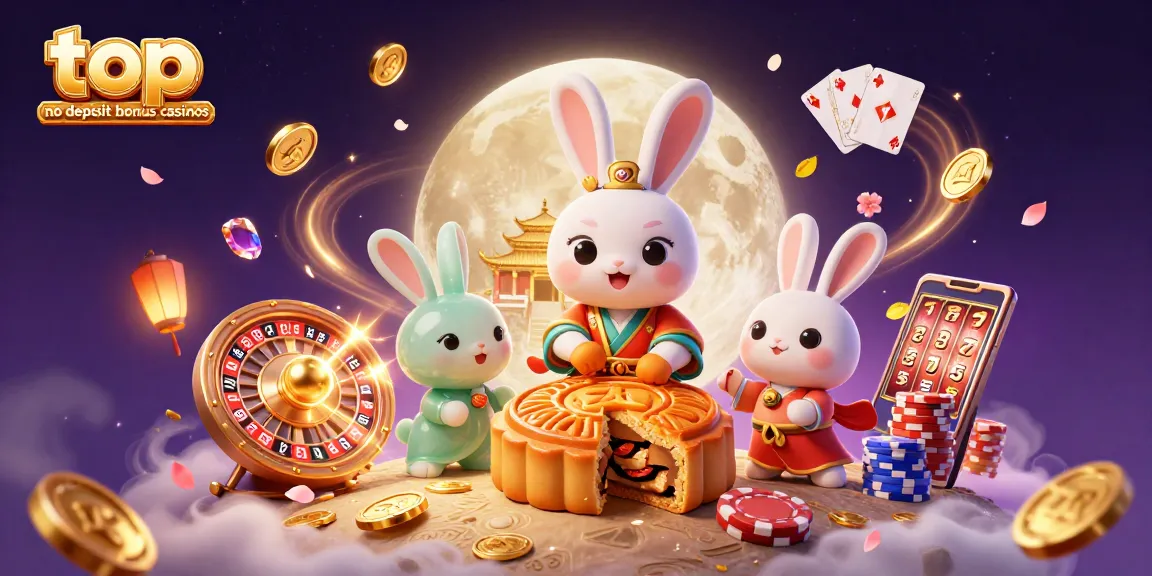Experience top no deposit bonus casinos with a lucky moon rabbit gaming on the lunar surface.