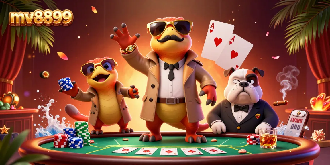 Raptors amusingly attempt to enter the VIP section at mv8899 casino amidst poker chaos.