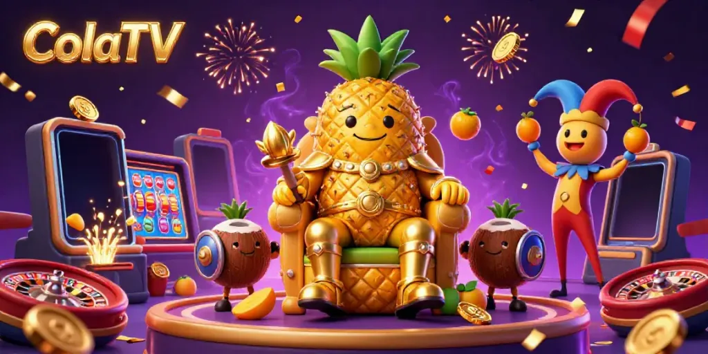 Experience ColaTV live-action gaming with 3D characters amidst a dynamic casino atmosphere.