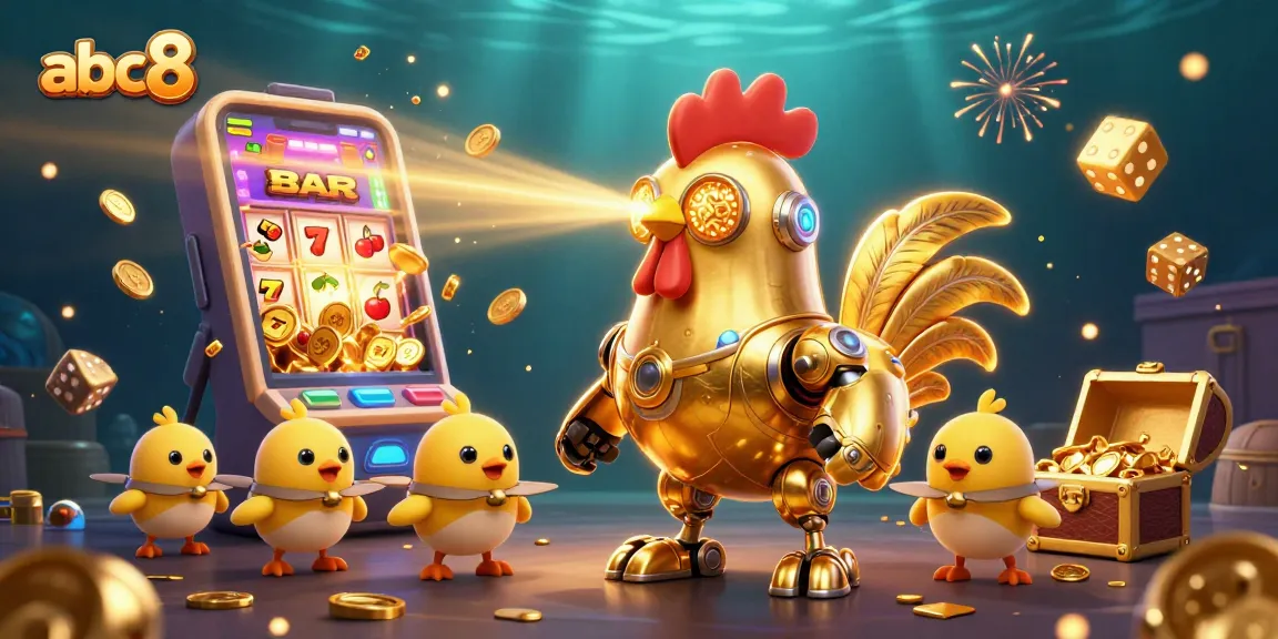 Experience thrilling gameplay at abc8 with a golden robot and dynamic casino action.