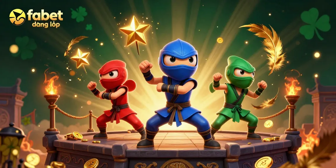 Engage in thrilling gameplay with fabet đăng nhập, featuring dynamic ninja chameleons and golden tokens.