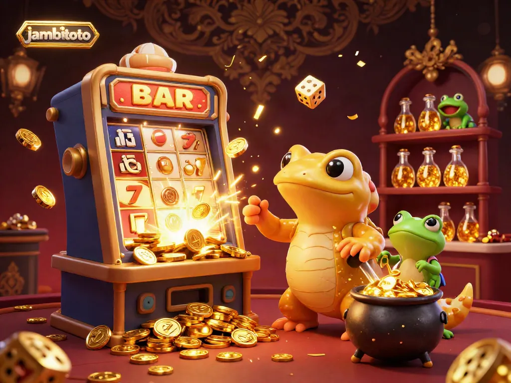 Engage with jambitoto's vibrant casino scene featuring gold coins, luck, and thrilling gameplay.