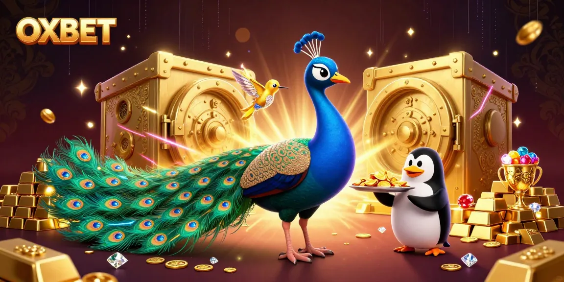 Experience OXBET with a vibrant 3D casino scene featuring magical characters and treasure.