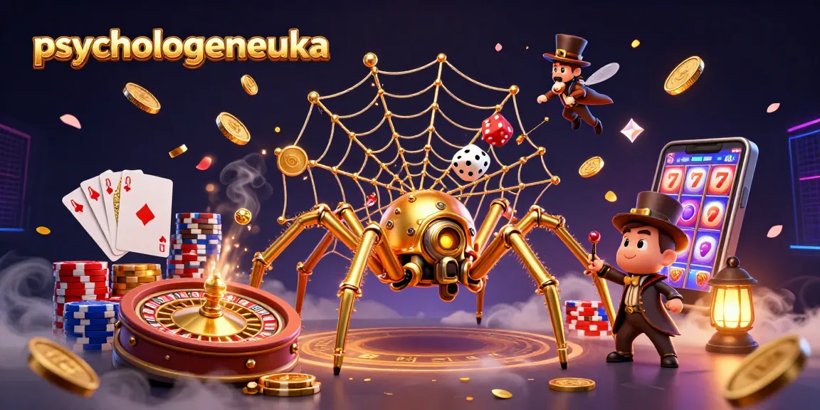 Catch exciting gaming wins with psychologeneureka's thrilling casino web design illustration.