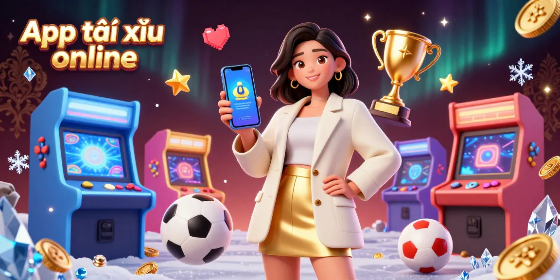 Engage with App tài xỉu online as a beautiful Asian woman explores the vibrant world of online betting.