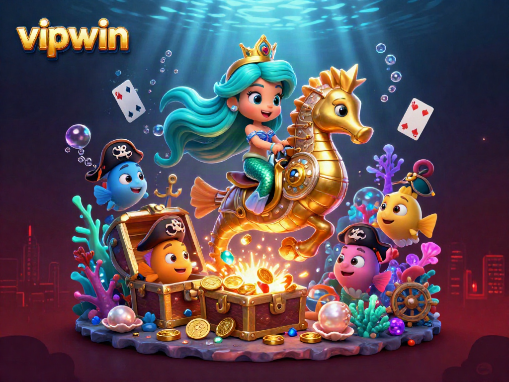 Engage with vipwin's vibrant underwater casino world, featuring mermaids and treasure games.