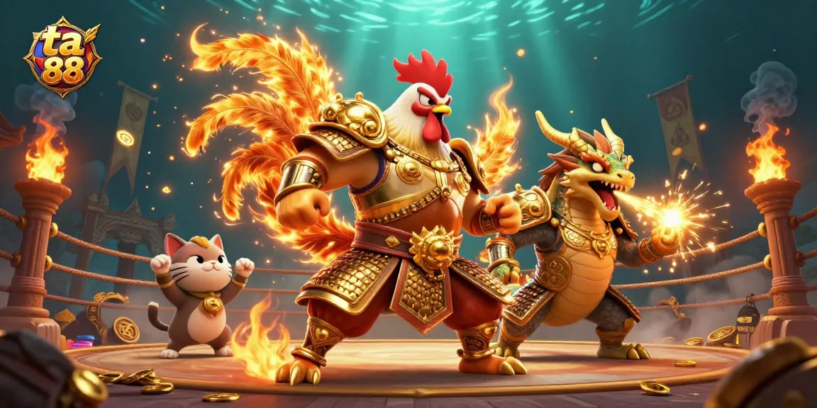 Experience thrilling action at ta 88 with powerful characters in an epic casino battle scene.