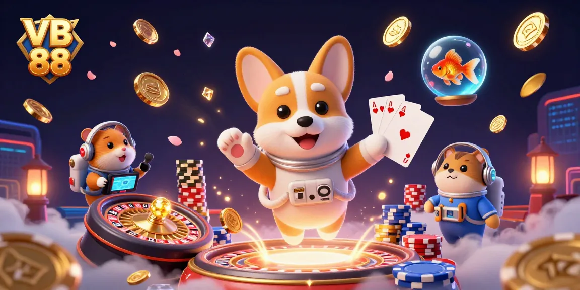 VB 88 welcomes players with vibrant casino action featuring astronauts in space.